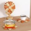 Wooden Sunflower Coaster Heat-Resistant Hot Dish Pot Bowl Teapot Pan Trivet Decorative Kitchen Coffee Dining Table Drink Cup Coaster