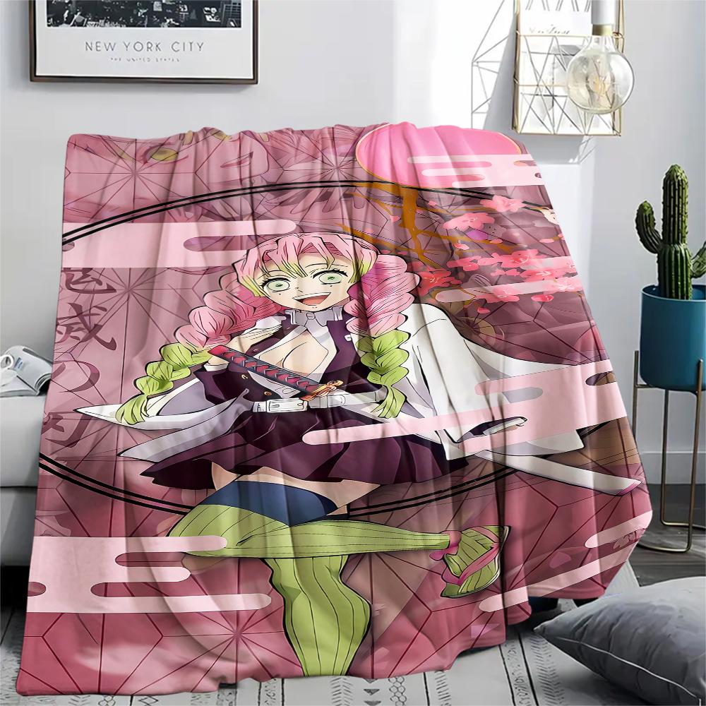 1PC Demon Slayer Print Flannel Blanket, High Quality All Seasons, Home Decor, Warmth and Comfort, Perfect for Christmas Gifts