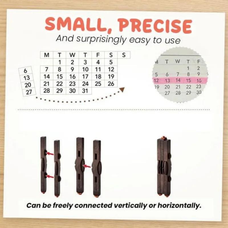 Cute Gift, Household Desktop Portable Calendar, Suitable for Students, Adjustable Date Marker Planner Calendar Stamp