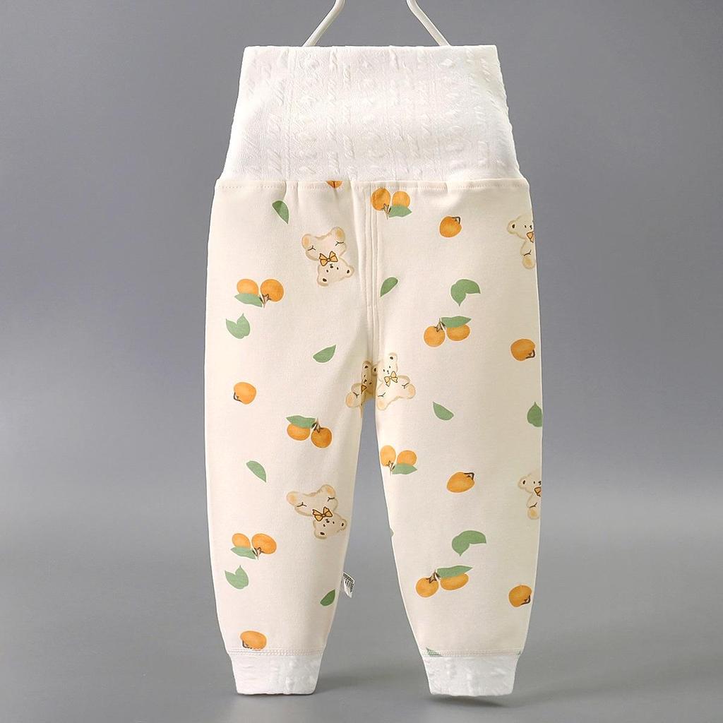 Spring and Fall High Waist Pure Cotton Infant and Toddler Sleep Pants - Boys & Girls Belly Protection Bottoms