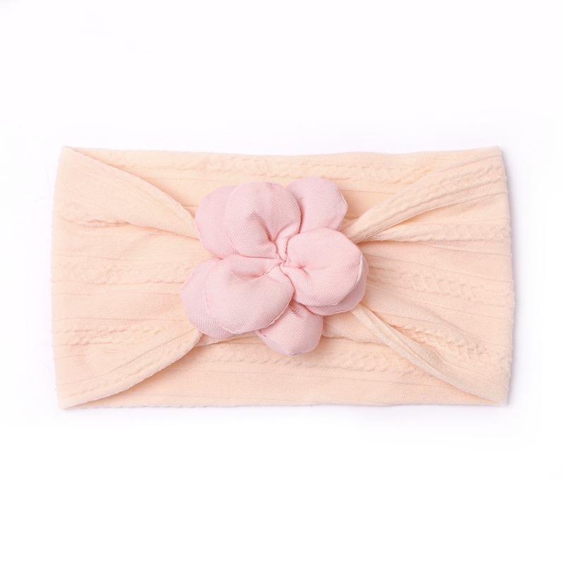 New Twist Children's Headband, Baby Soft Nylon Lift Flower Seamless Wide Headscarf, Baby Headband