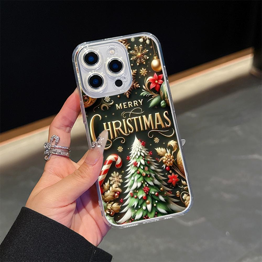 

Ae105 Happy New Year art Christmas Magsafe Прозрачные чехлы для Samsung S23 S24 Ultra S21 FE iPhone 16 Pro Max XR Магнитная беспроводная зарядка Задняя крышка Samsung S24 Ultra 5G