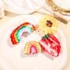 Korean Style Acetate Claw Clip – Rainbow Strawberry Flower Design for Elegant Updos