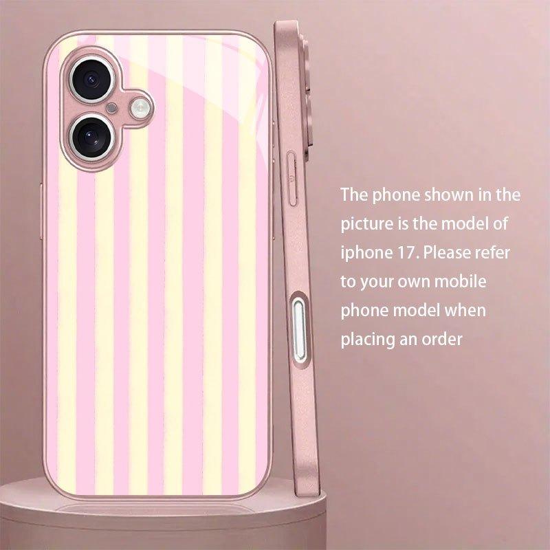 Minimalistický svislý pruhovaný vzor Kovový skleněný kryt na telefon Pro iPhone 17 16 15 14 13 12 11 Pro Max 15 14 Plus 17Air 16E