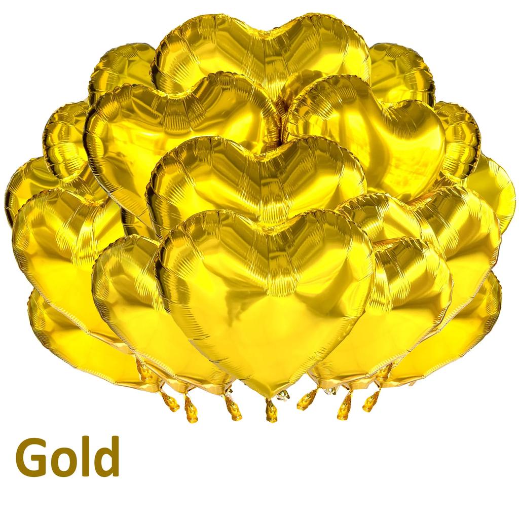 20/5pcs Heart Foil Balloon Mirror Aluminum Helium Balloon Globos for Kids Baby Shower Birthday Party Decoration Wedding Supplies