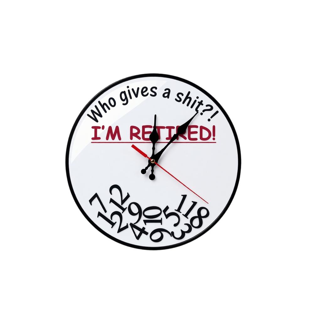 Fun Retirement Wall Clock Novelty Gift for Retiring Men Women Home Decor