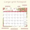 New 2026 Jan.- Dec. Wall Calendar Spiral Binding Flower Pattern Hanging Calendar 12-Month Wall Mount Monthly Calendar Office Use
