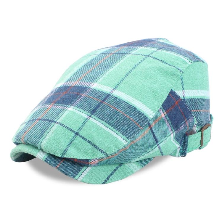 Винтажный клетчатый хлопковый берет Легкая кепка Дышащий дизайн Идеально подходит для приключений на открытом воздухе