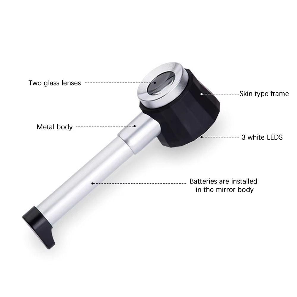 45X Optical Glass Magnifying with 3 LED Lights Jewelry Loupe Magnifier  Stamps