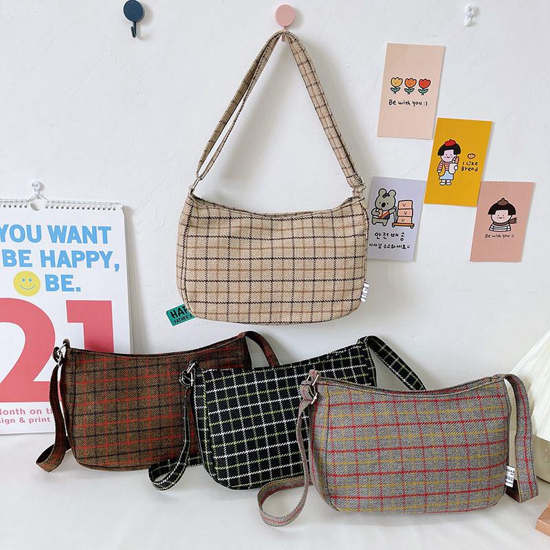Trendy Korean Inspired Winter Plaid Children's Shoulder Bag Waterproof Lightweight Features