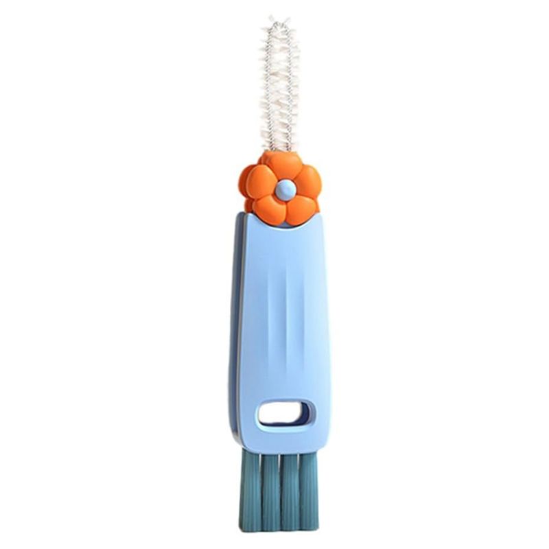 

ABWR-3 In 1 Cup Multi-Functional Cup Mouth Scrubber Rotatable Kitchen Cleaning Brush Gadgets Cup Lid Cleaner Easy To Use Blue синий