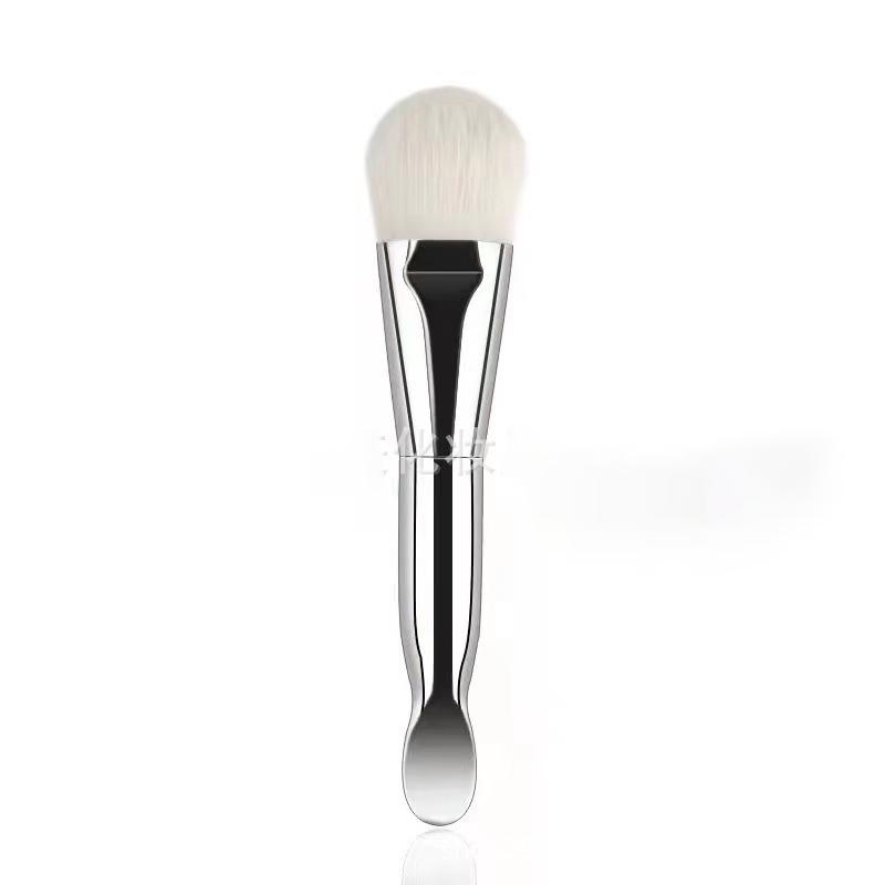 

1 шт., силиконовая кисточка для маски, аппликатор с двойной головкой, мягкий силиконовый совок для волос, косметический инструмент серебряный