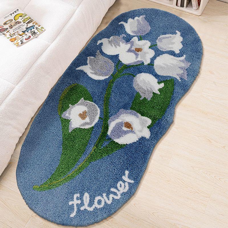 Koberec Kobereček k posteli Koberec do ložnice Podložka na podlahu Konvalinka Květinový tvar Podložka na nohy Styl Podlahová krytina Dlouhý pruh Koberec z imitace kašmíru