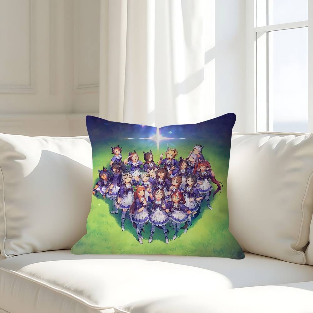 

U-Uma Musume P-Pretty Derbys Pillowcases Home Bedding Decorative Pillow Cover Wedding Super Soft Pillow Case 16x16Inch