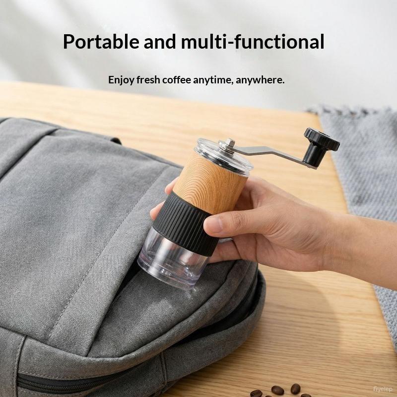 1 Set râșniță manuală de cafea Portabilă cu manivelă Măcinător boabe de cafea Reglabil Granulație Oțel inoxidabil Pentru acasă Călătorie Camping