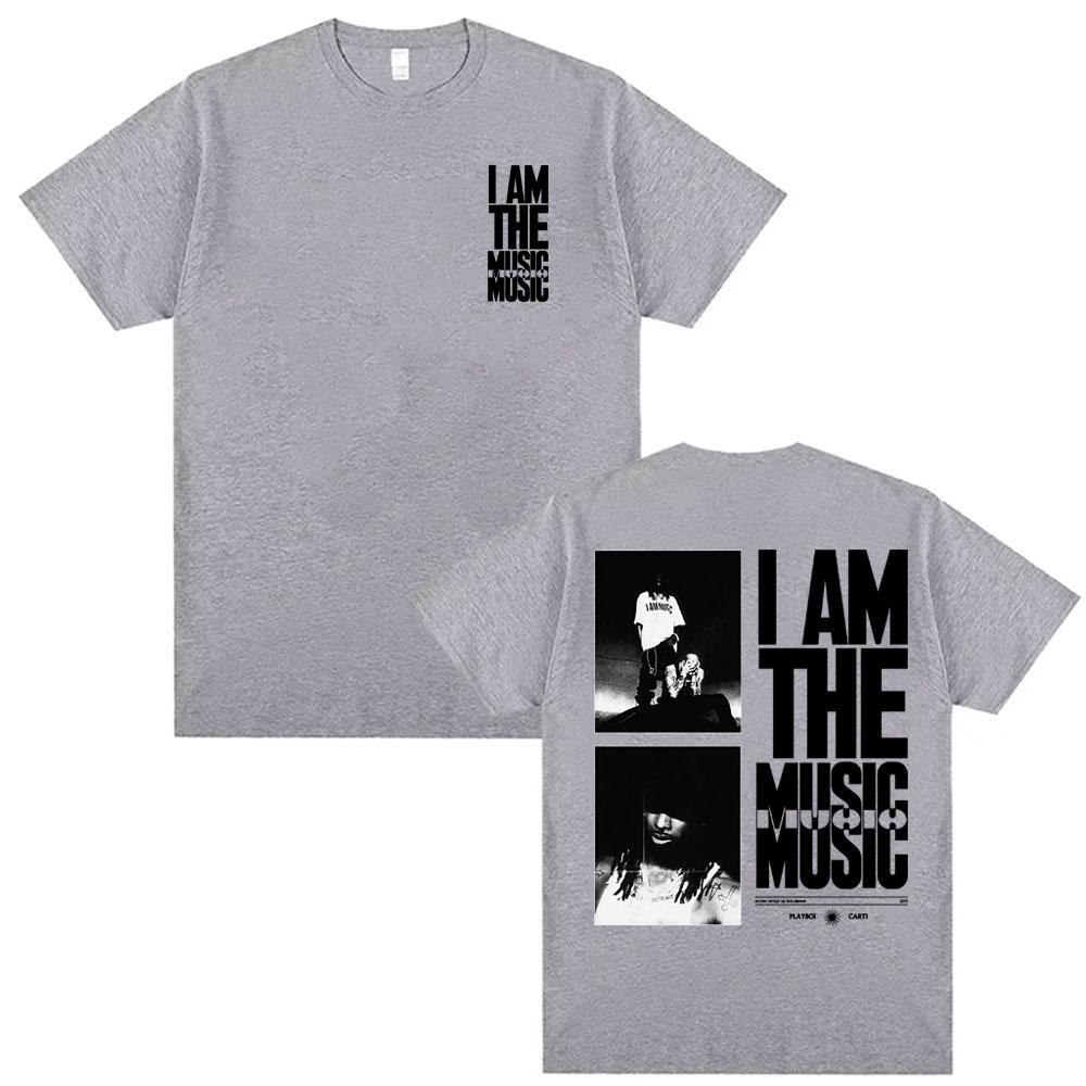 Playboi Carti I AM MUSIC Album Cover T Shirt Mens Clothing Harajuku Hip Hop Street Summer Male 100 Cotton Oversized Tshirts