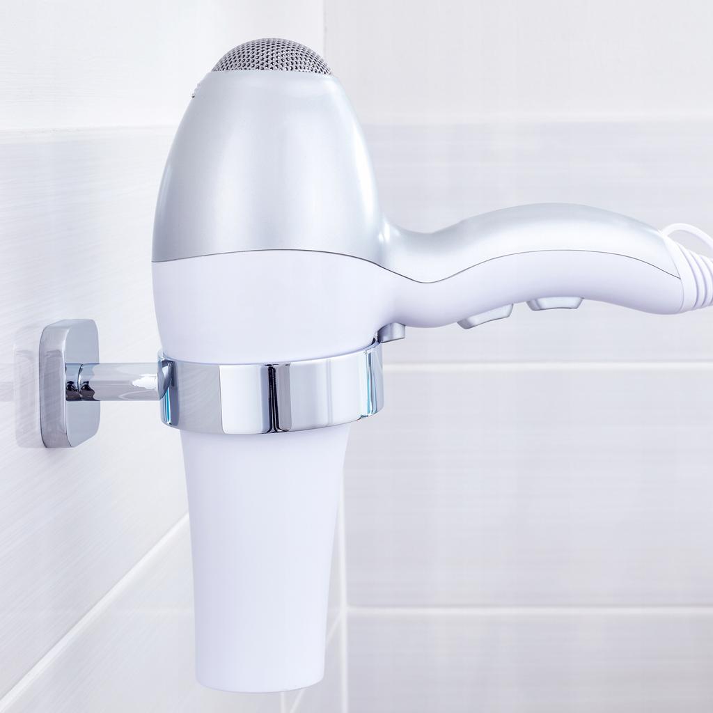 Tesa Elegaant Holder Hanger For Hair Dryer Without Drilling Chrome