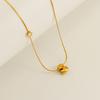New fashionable cubic zirconia-studded chubby design26Letter pendant necklace, titanium steel, versatile and stylish for women