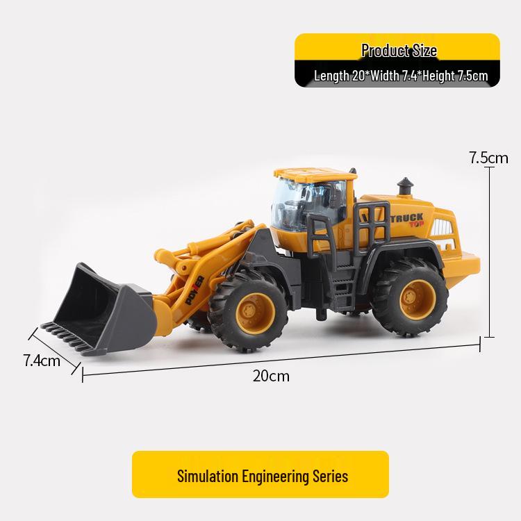 Kids' Inertial Engineering Vehicle Set: Excavator, Bulldozer, Forklift, Loader, Crane Toy Models
