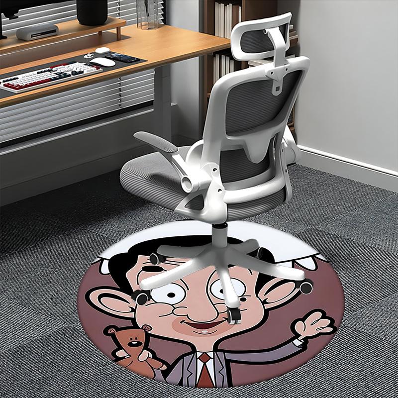 Mr. Bean Chair Mat - Round Carpet for Home Decor, Office Use, Living Room, Bedroom, Gift Idea0477b