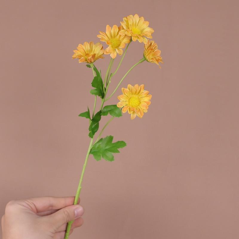 10pcs Coffee Shop Decorative Silk Pink Chamomile Simulated Flowers Home Decoration Artificial 5-Heads Daisy Branch Fake Flower