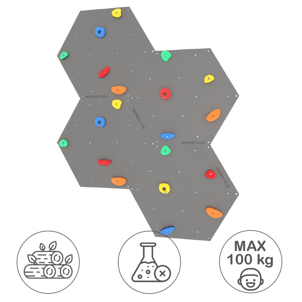 Climbing Wall Cube 1 Grey - Coloured Grips