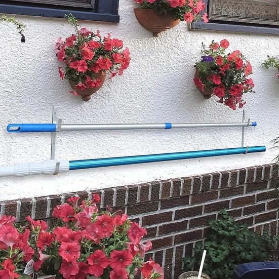 2Pcs Pool Pole Hook Heavy Duty Aluminum Alloy Screw Mount Skimmers Leaf Rakes Nets Pool Supplies Hanger Outdoor Garden Accessories