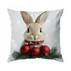 45X45Cm Christmas Rabbit Pillowcase Bedroom Sofa Cushion Cover 100% Polyester Living Room Cushion Pillowcase Home Decor
