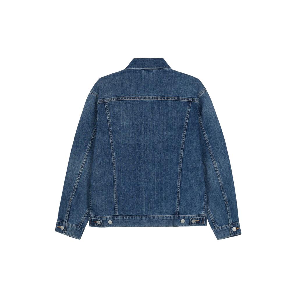 Uniqlo Solid Color Button Down Collar Long Sleeve Denim Jacket Men Jackets Dark-Blue 444552-65