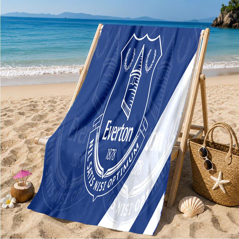 Asciugamano da Spiaggia con Stemma dell'Everton Football Club, Asciugamano da Spiaggia in Microfibra, Leggero e Asciugatura Rapida, per Viaggi Estivi, Piscina, Regalo di Compleanno per Fan