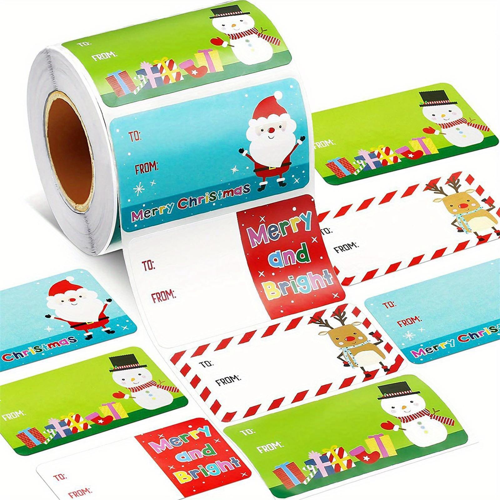 

500pcs/roll Christmas Tags Christmas Santa Claus Stickers Self Adhesive Tags Christmas Festival Birthday Holiday Gift Decor