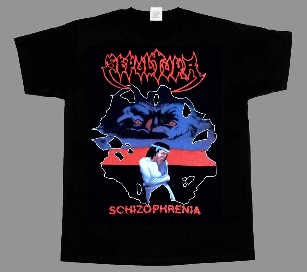 Sepultura - Schizophrenia - Heavy Black Cotton T-shirt - Size S to 5XL Unisex T-Shirt XL