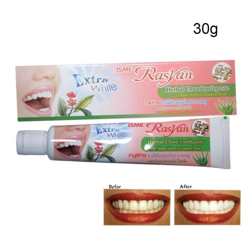 Rasyan - Dentifricio Erboristico Extra Bianco ai Chiodi di Garofano con Aloe Vera e Foglia di Guava