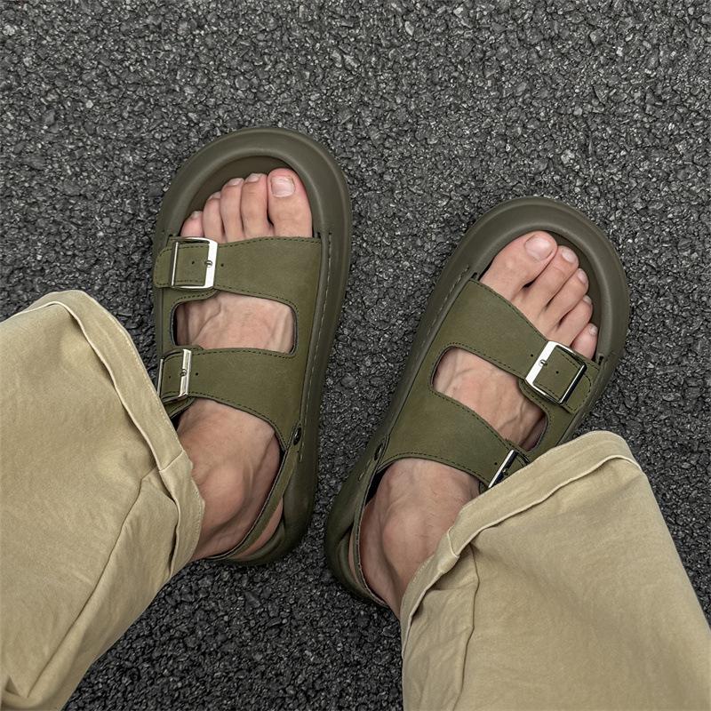 Summer New Outer Sandals Casual Vacation Versatile Comfortable One-pedal One-word Slippers Beach Shoes 371228-J