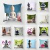 Buddha Statue Zen Square Pillowcase Printed Car Sofa Office Chair  Simple Home Decoration