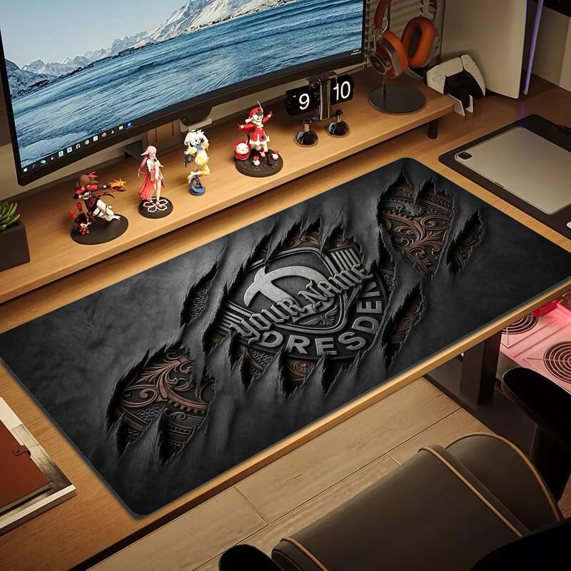 Dynamo Dresden Custom Name Large Size Mouse Pad Large Gaming Table Cushion Non-slip Laptop Tablet Big Mousepad XXL Mat Mini PC Playmat With Lock Edge