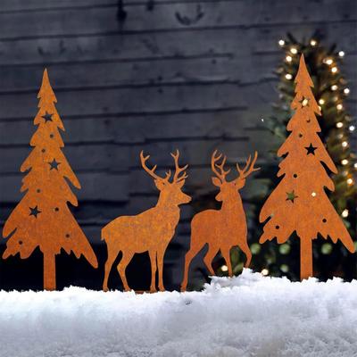 Garden Stakes Decorative Metal Garden Stake Decor for Outside Weatherproof Iron Art Ornament Sticks for Outdoor Farmhouse Lawn