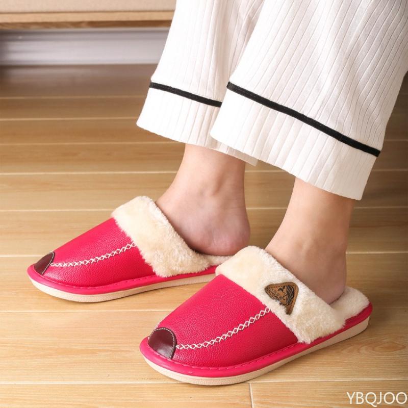 Fashion Waterproof Cotton Slippers for Women's Winter Dormitory Home  Household Use Cold Warm Anti Slip Soft Women's Cotton Slippers