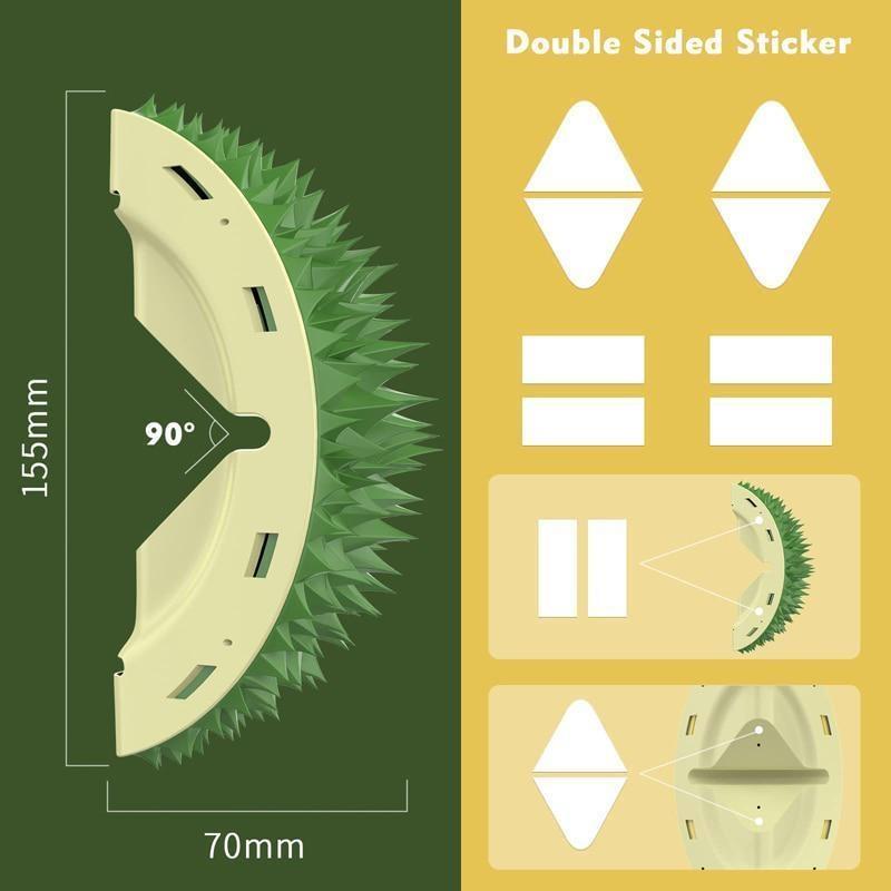 Cat Massage Combs With Catnip Durian Shape Kitten Rubbing Self Groomer Comb Pet Grooming Hair Remover Brushes Wall Corner Brush