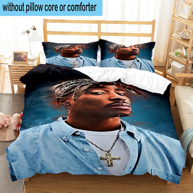 3PCS Rap Legend In Blue 3pcs Bedding,Including 3PCS Duvet Cover And 2pcs Pillowcases Perfect for Christmas,Ideal for Bedroom, Dormitory