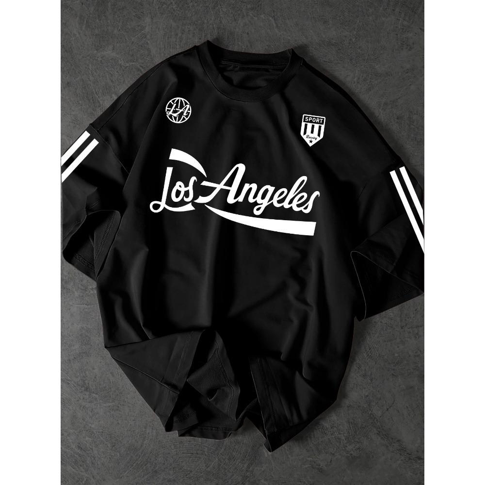 

Printed T-shirt sports street wear round neck short sleeved polyester top XS