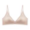 New women's small chest French deep V satin premium thin shoulder strap thin seamless triangular cup bra