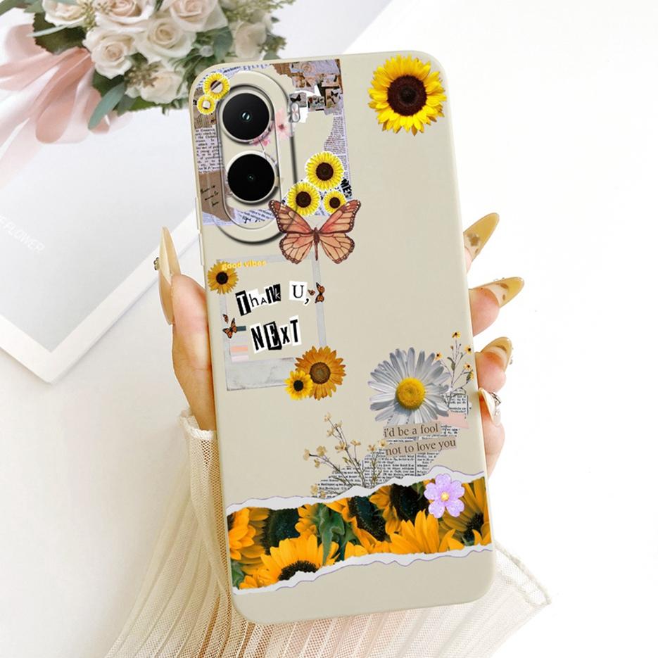 For Xiaomi Poco M7 Plus Case PocoM7 4G Pretty Girl Sunfower Painted Phone Case For Xiaomi Poco M7 Pro PocoM7 Plus 5G Soft Fundas