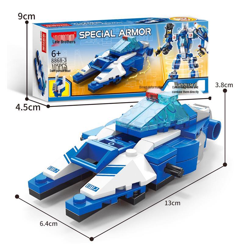 Compatible Engineering Firefighting Robot Car Model - Educational Assembly Toy with Building Blocks