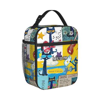 Pete The Cat Insulated Lunch Bags for Men Women  Food Container Bags Reusable Thermal Cooler Lunch Boxes For Work