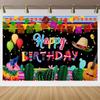 May 5th Mexican Festival Cactus Themed Banner Backdrop Colorful Flags Children Party Birthday Decoration Photography Backdrop
