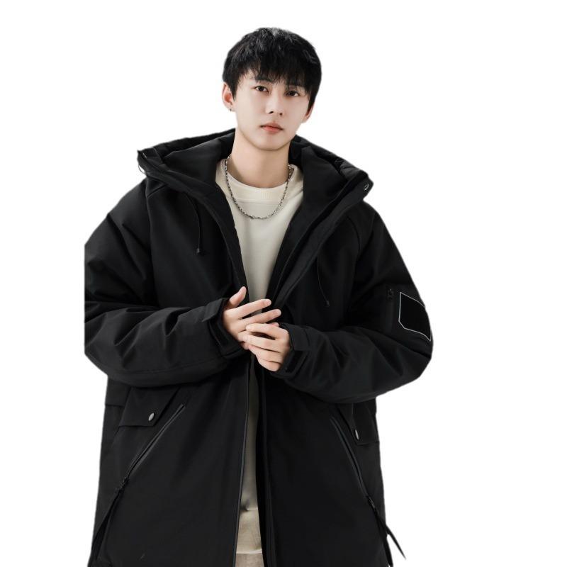 Autumn and Winter Fashionable Thickened Hooded Down Jacket Youth White Duck Down Warm Casual Jacket Trendy