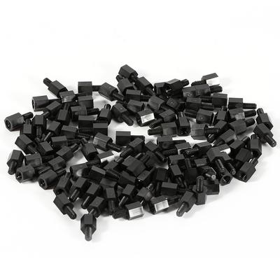100pcs M2 M3 M4 Plastic Nylon Hex Male Female Female Spacer Round Head Screw Nut