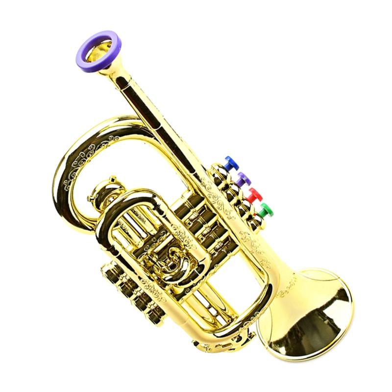 Children Trumpet Kids Trumpet with 4 Colored Keys for Early Developmental Toy