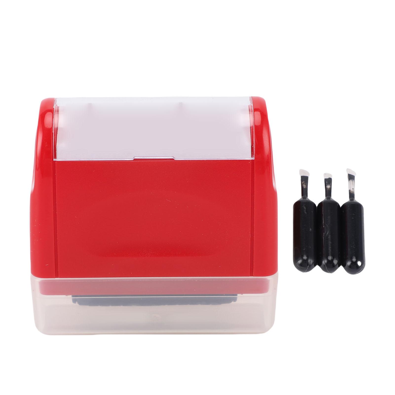 

ID Protector Ink Roller Stamp Portable ID Confidential Security Roller with Refill Inks for Invoices Authorization Documents красный